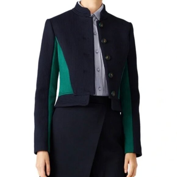 Tory Burch CANTER RIDING JACKET, Navy Size: 14 - Picture 2 of 10